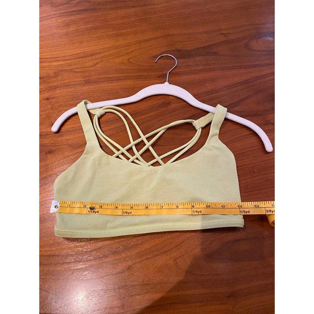Lululemon Free To Be Wild Sports Bra Size 6 Lime Green‎ Strappy Back Luxtreme
